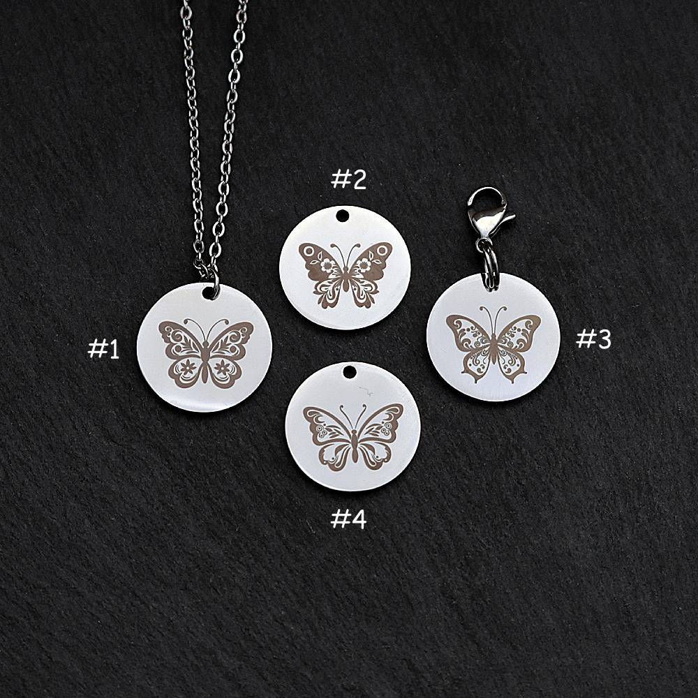 Butterfly Stainless Steel Necklace | Clip On Charm | Pendant