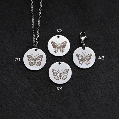 Butterfly Stainless Steel Necklace | Clip On Charm | Pendant