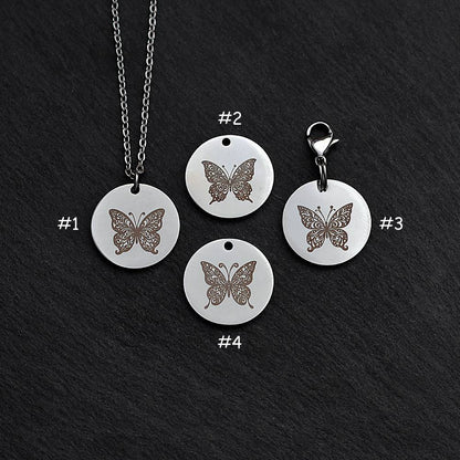 Butterfly Stainless Steel Necklace | Clip On Charm | Pendant