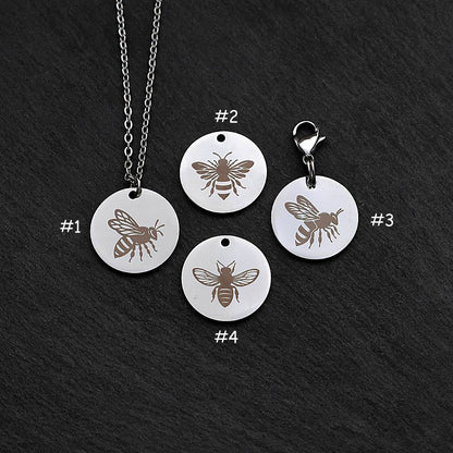 Bee Wasp Stainless Steel Necklace | Clip On Charm | Pendant