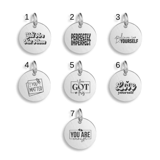 Inspirational Stainless Steel Custom Pendant Clip On Charm Necklace Engraved