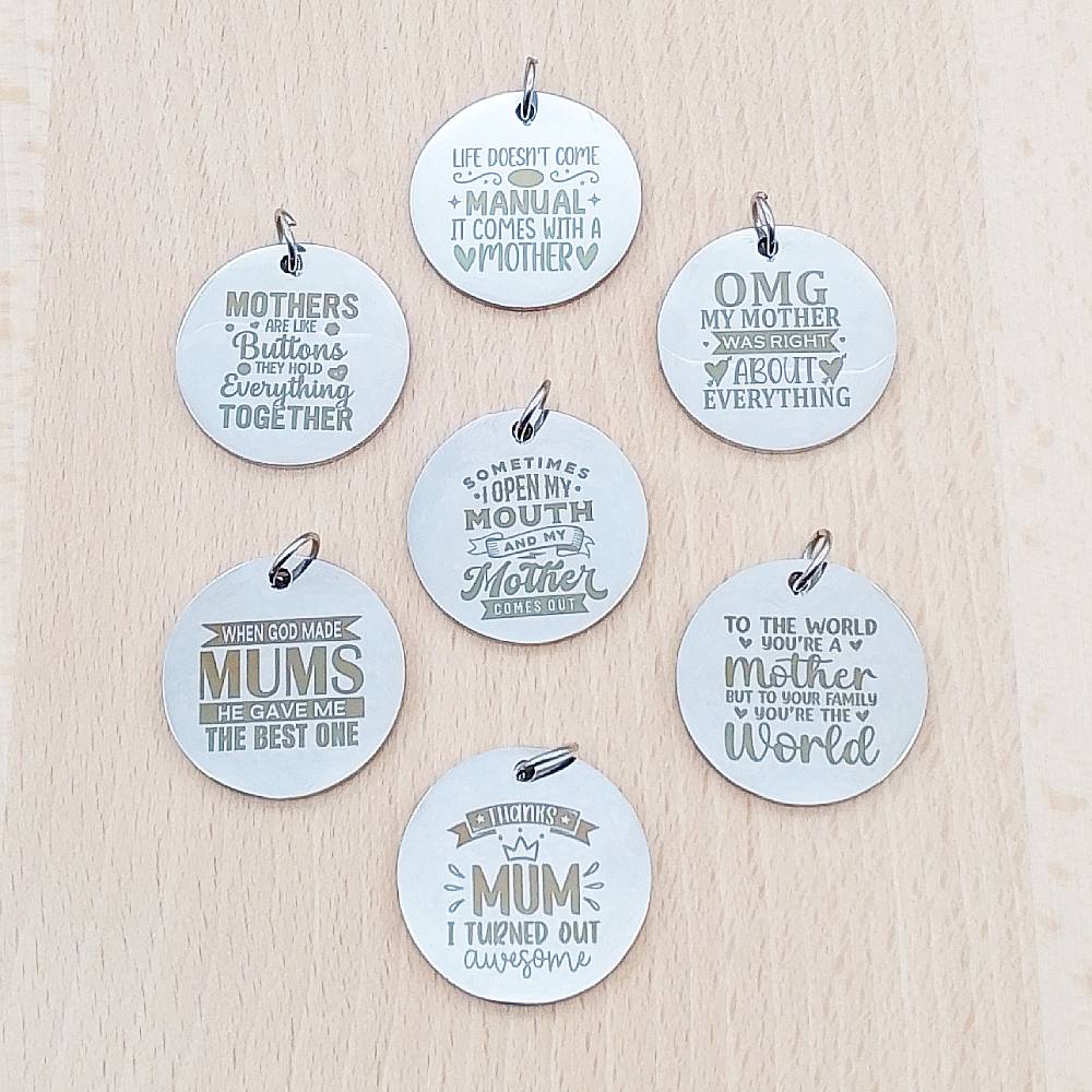 Mother Mum Silver Stainless Steel Pendant | Clip On Charm | Necklace