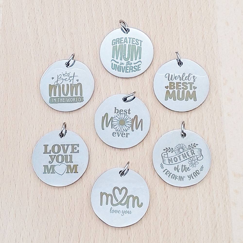 Mother Mum Silver Stainless Steel Pendant | Clip On Charm | Necklace