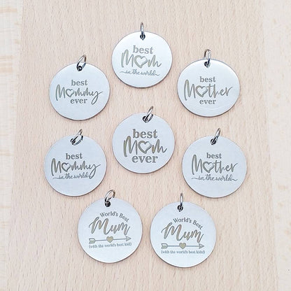 Mother Mum Silver Stainless Steel Pendant | Clip On Charm | Necklace