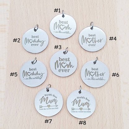 Mother Mum Silver Stainless Steel Pendant | Clip On Charm | Necklace