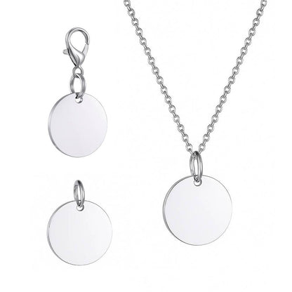 Uplifting Quote Stainless Steel Pendant Clip On Charm Necklace Engraved