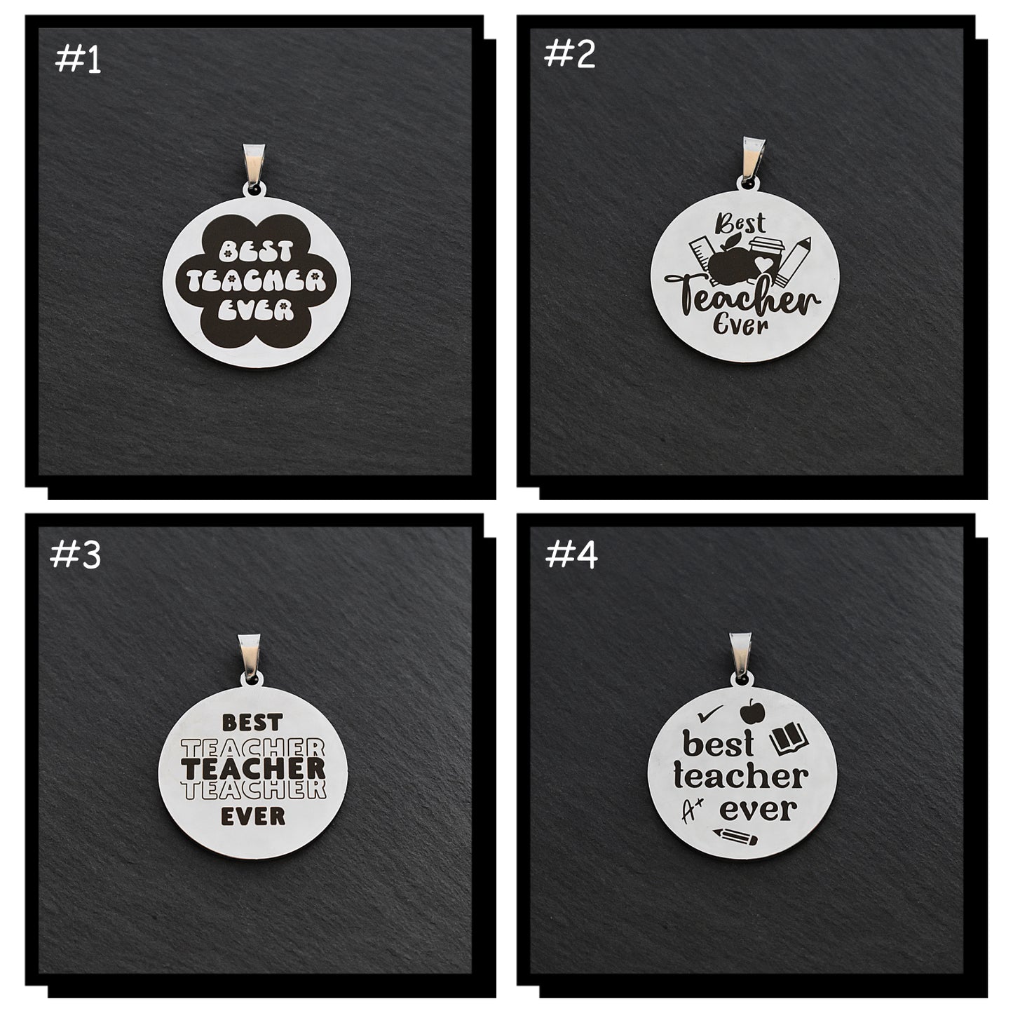 Best Teacher Ever Silver Stainless Steel Keyring