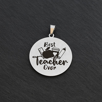 Best Teacher Ever Silver Stainless Steel Keyring