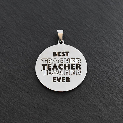 Best Teacher Ever Silver Stainless Steel Keyring