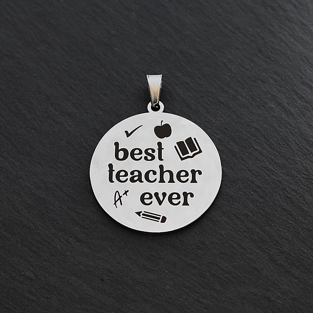 Best Teacher Ever Silver Stainless Steel Keyring