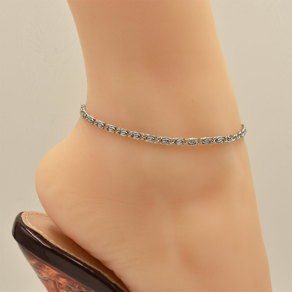 Lumachina Chain Silver Stainless Steel Anklet