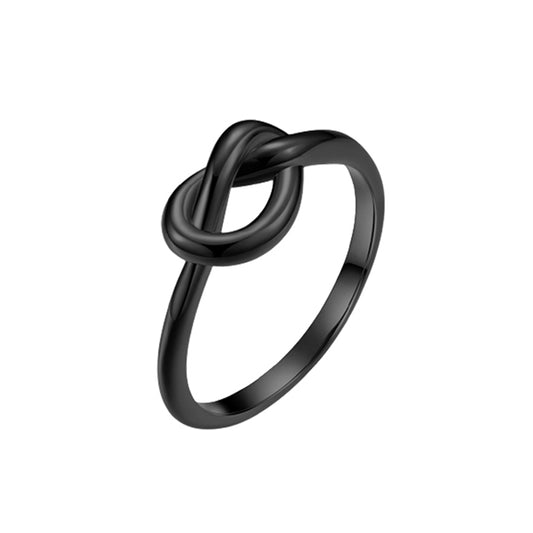 Single Knot Black Stainless Steel Fitted Toe Ring US4|5|6