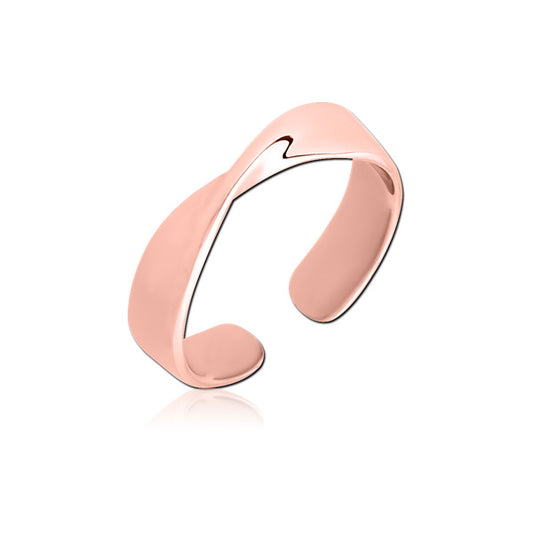 Single Twist Rose Gold Stainless Steel Toe Ring