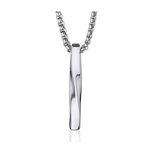 Single Twist Silver Stainless Steel Cremation Ashes Necklace
