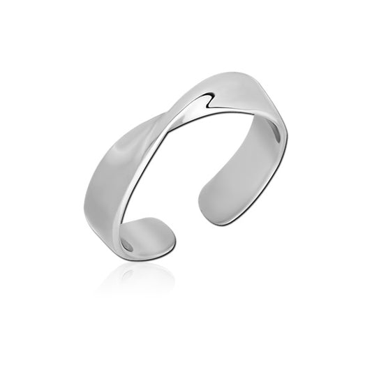 Single Twist Silver Stainless Steel Toe Ring