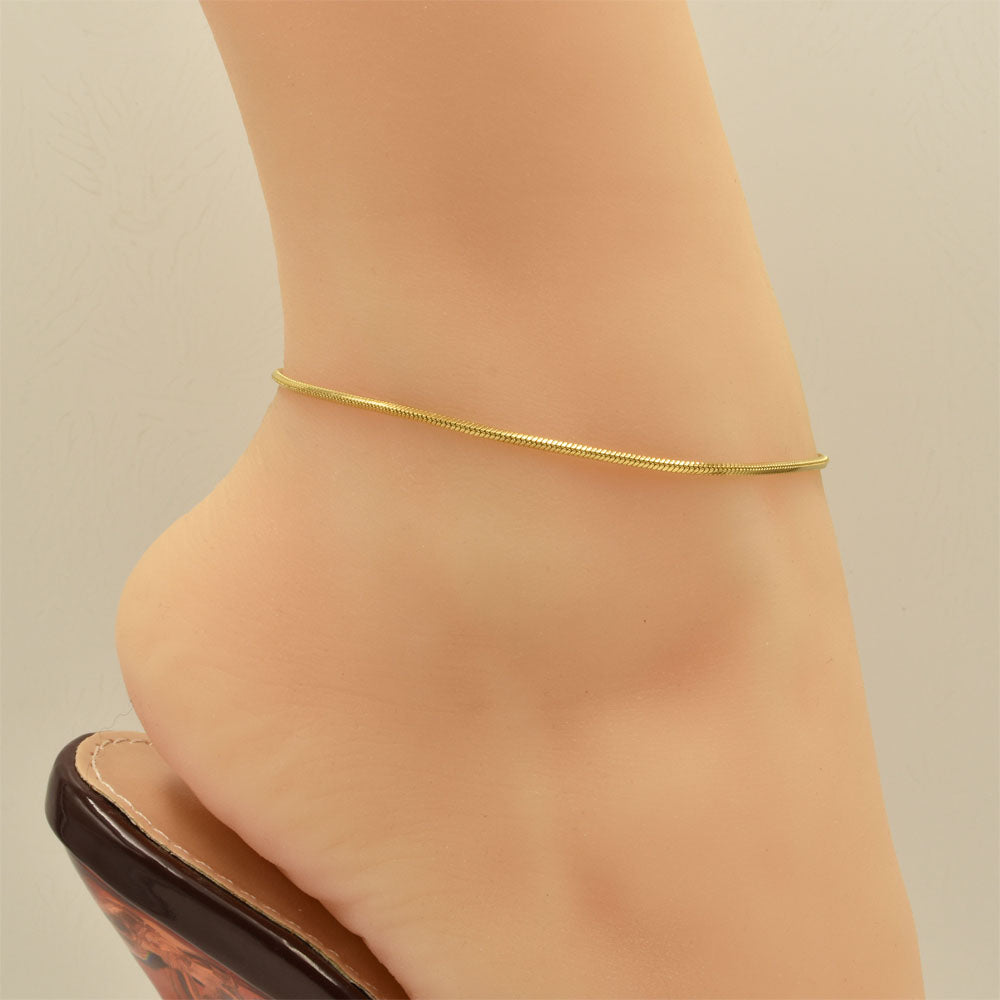 Snake Chain Golden Stainless Steel Anklet
