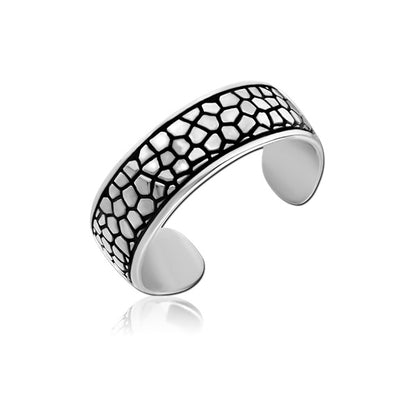 Snake Skin Silver Stainless Steel Toe Ring