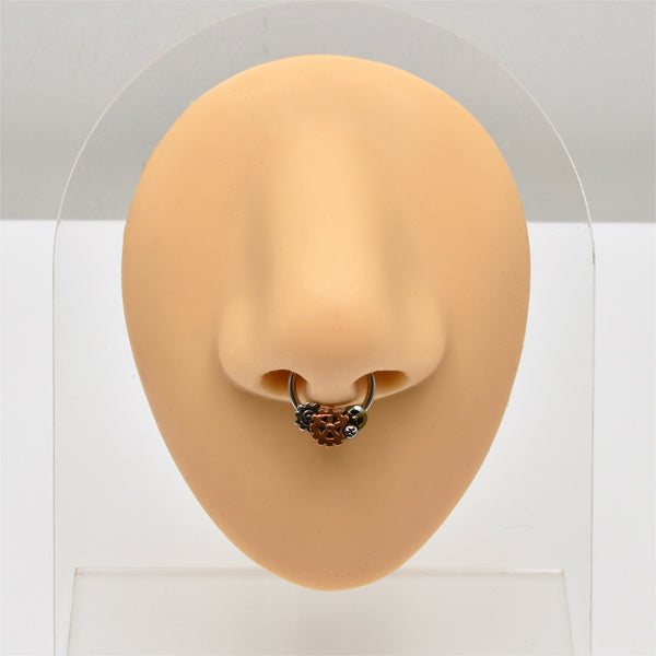Steampunk Silver Stainless Steel Fake Septum Nose Ring