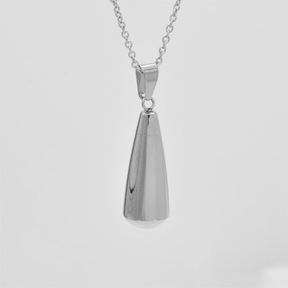 Teardrop Silver Titanium Steel Cremation Ashes Necklace