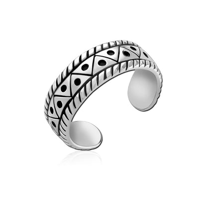 Triangle Dots Silver Stainless Steel Toe Ring