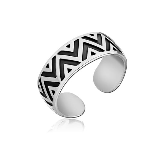 Zigzag Silver Stainless Steel Toe Ring