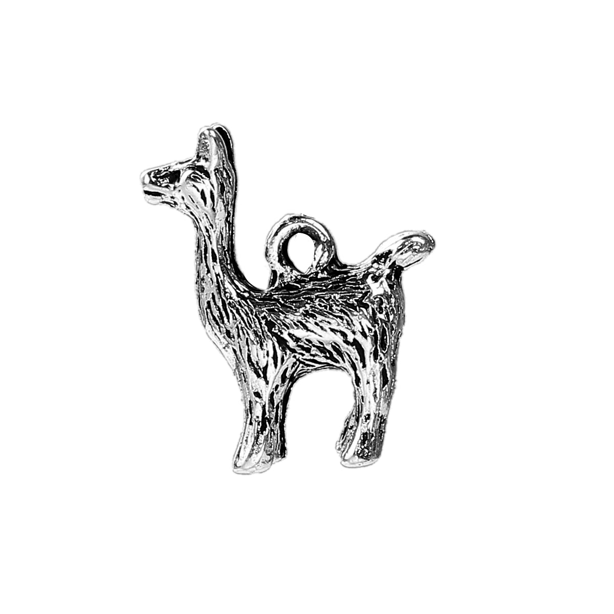 alpaca antique silver charms pendants 10 pack