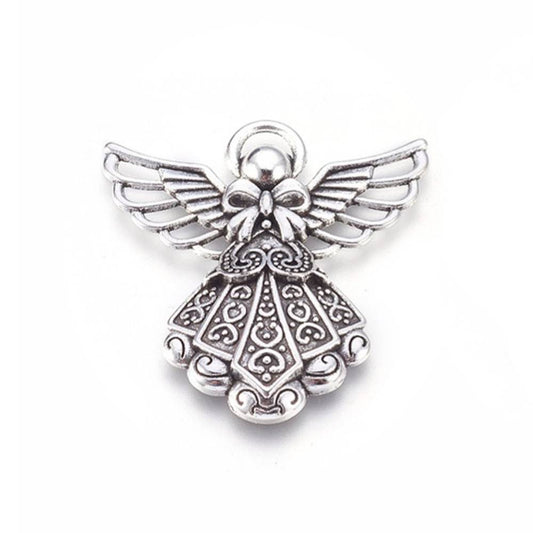 Antique silver angel charms for necklaces, bracelets and keyrings