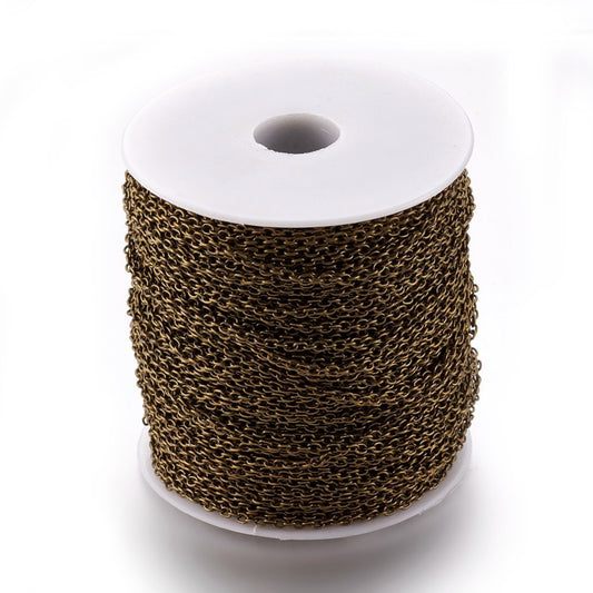 alloy cable chain 5 metre antique bronze 