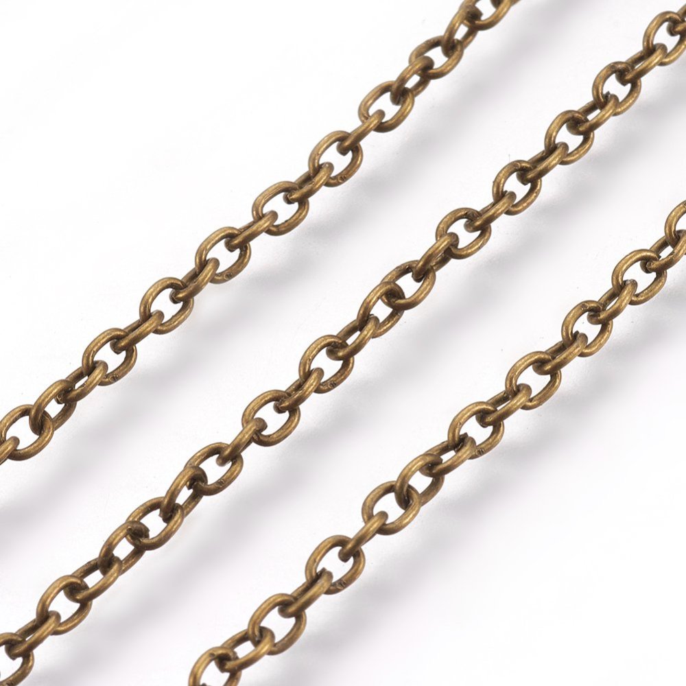 Antique bronze alloy cable chain for craft and jewellery supplies