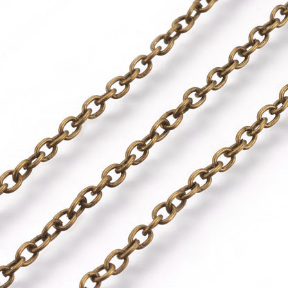 Antique bronze alloy cable chain for craft and jewellery supplies