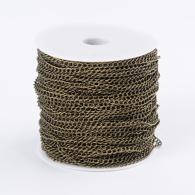 alloy curb chain 5 metre antique bronze