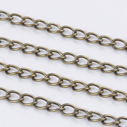 antique bronze alloy curb chain 5 metre