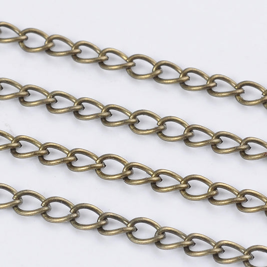 antique bronze alloy curb chain 5 metre