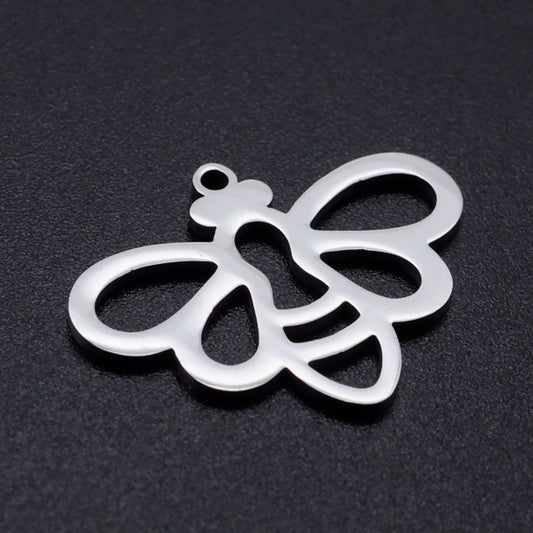 bee charms pendants stainless steel