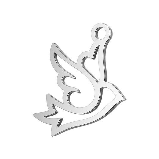 dove stainless steel charms silver 5 pack