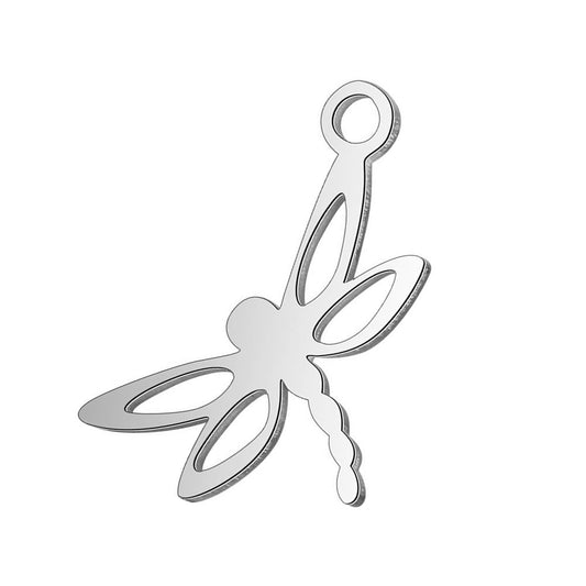 dragonfly stainless steel charms silver 5 pack