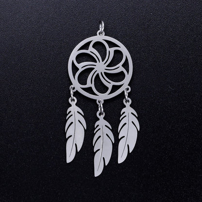 dreamcatcher stainless steel charms silver 2 pack
