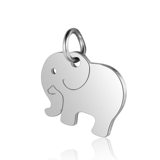 elephant stainless steel charms silver 5 pack