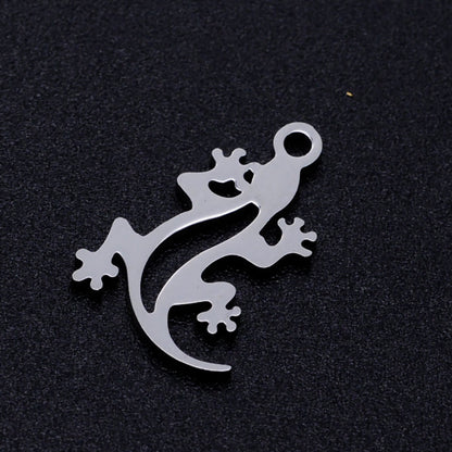 gecko charms pendants stainless steel