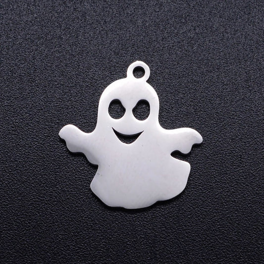 ghost stainless steel charms silver 5 pack