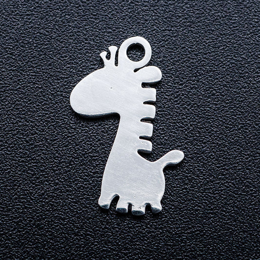 giraffe stainless steel charms silver 5 pack