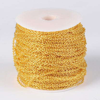 Golden alloy cable chain for jewellery making and craft projects