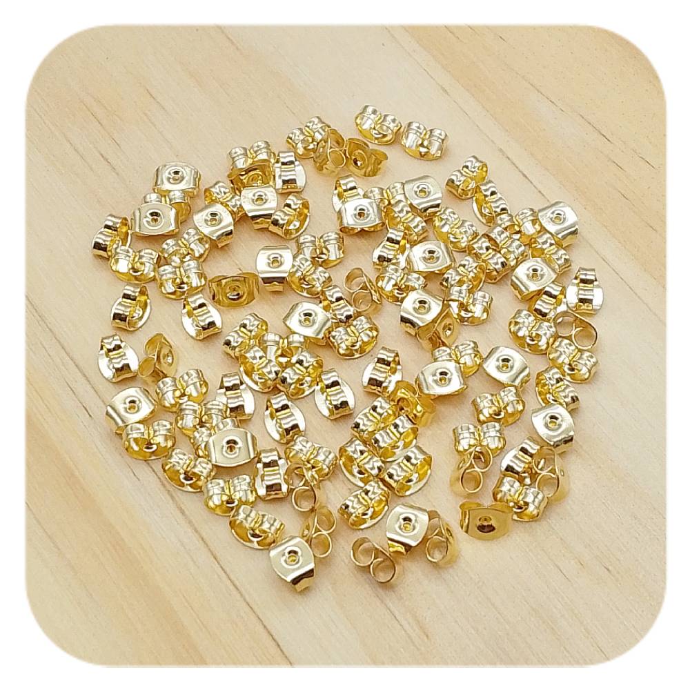 stainless steel golden rectangle earring backs