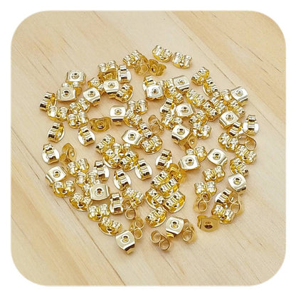 stainless steel golden rectangle earring backs