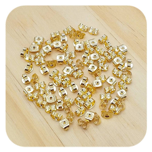 stainless steel golden rectangle earring backs