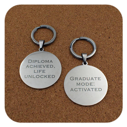 Phrase engraving examples for Novelty Graduation Diploma keyring