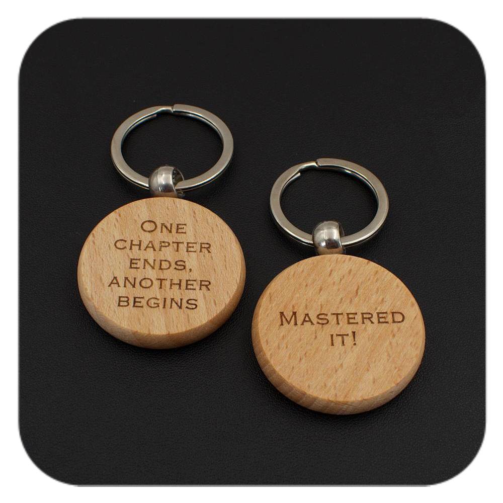 Engraving phrase examples for Graduation Cap wooden keyring