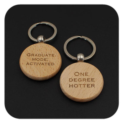 Engraving example phrases for Novelty Graduation Diploma wooden keyring