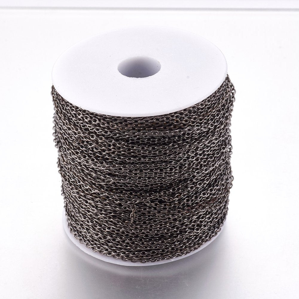 Gunmetal alloy cable chain for jewellery making and craft projects