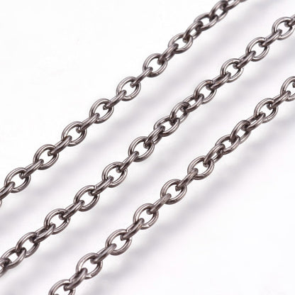 Gunmetal alloy cable chain for craft and jewellery supplies